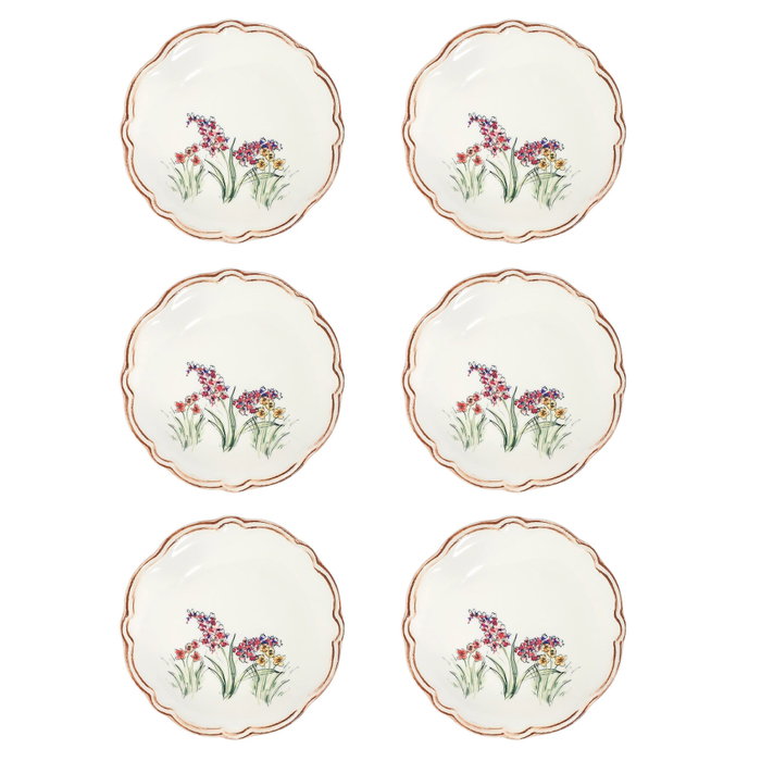 Hermia Amber Fulya 6 TT Juego de 6 Platos de Postre Multicolor de Porcelana